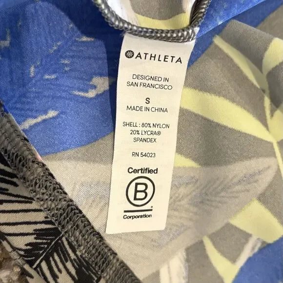 Athleta Long Sleeve Top Small Midnight Palm Swim - Picture 10 of 11